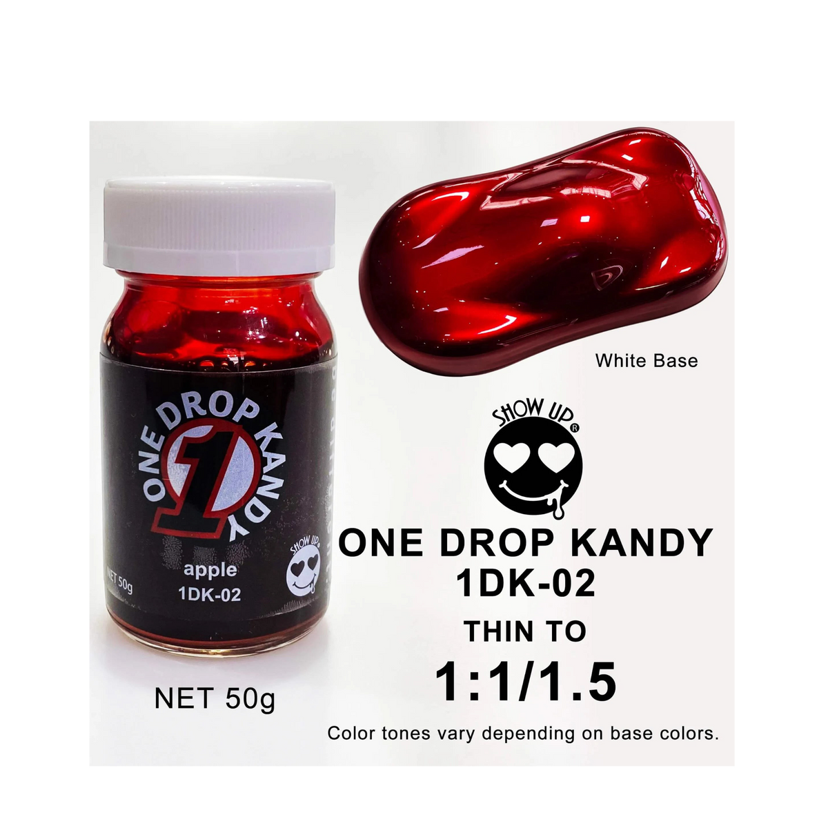 Gomme ONE DROP KANDY Save UP saveur Pomme, emballage blanc et vert, texture douce et moelleuse, vue de face.
