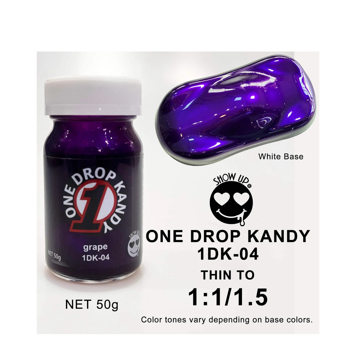 Raisin frais dans un emballage de One Drop Kandy par Show UP, bonbon en forme de raisin avec un aspect sucré et coloré.