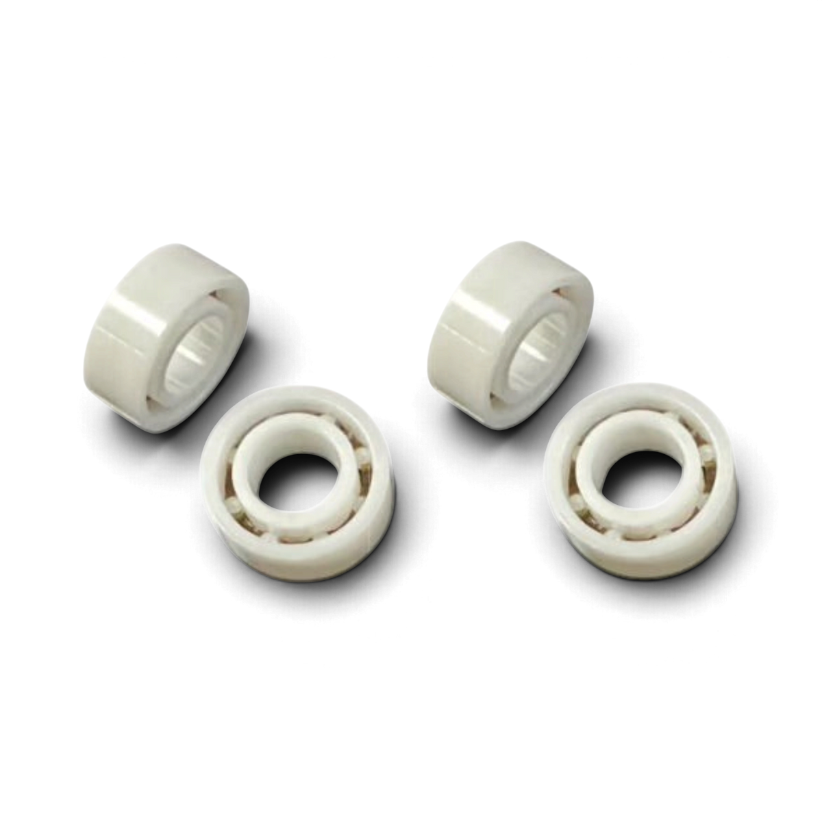 Fusées avant Topline M-SPEC ZERO en derlin blanc avec roulements entièrement céramiques pour RC Drift