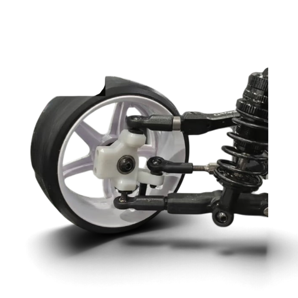 Fusées avant Topline M-SPEC ZERO pour RC Drift, en derlin blanc avec roulements entièrement céramique