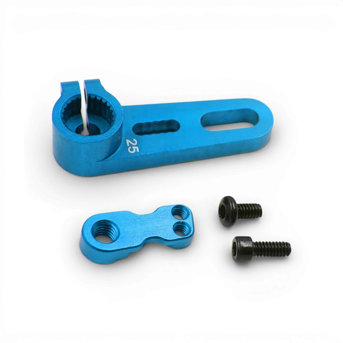 Palonnier en aluminium 25T pour servo, réglable, de la marque Yeah Racing, avec fixation robuste et design léger.