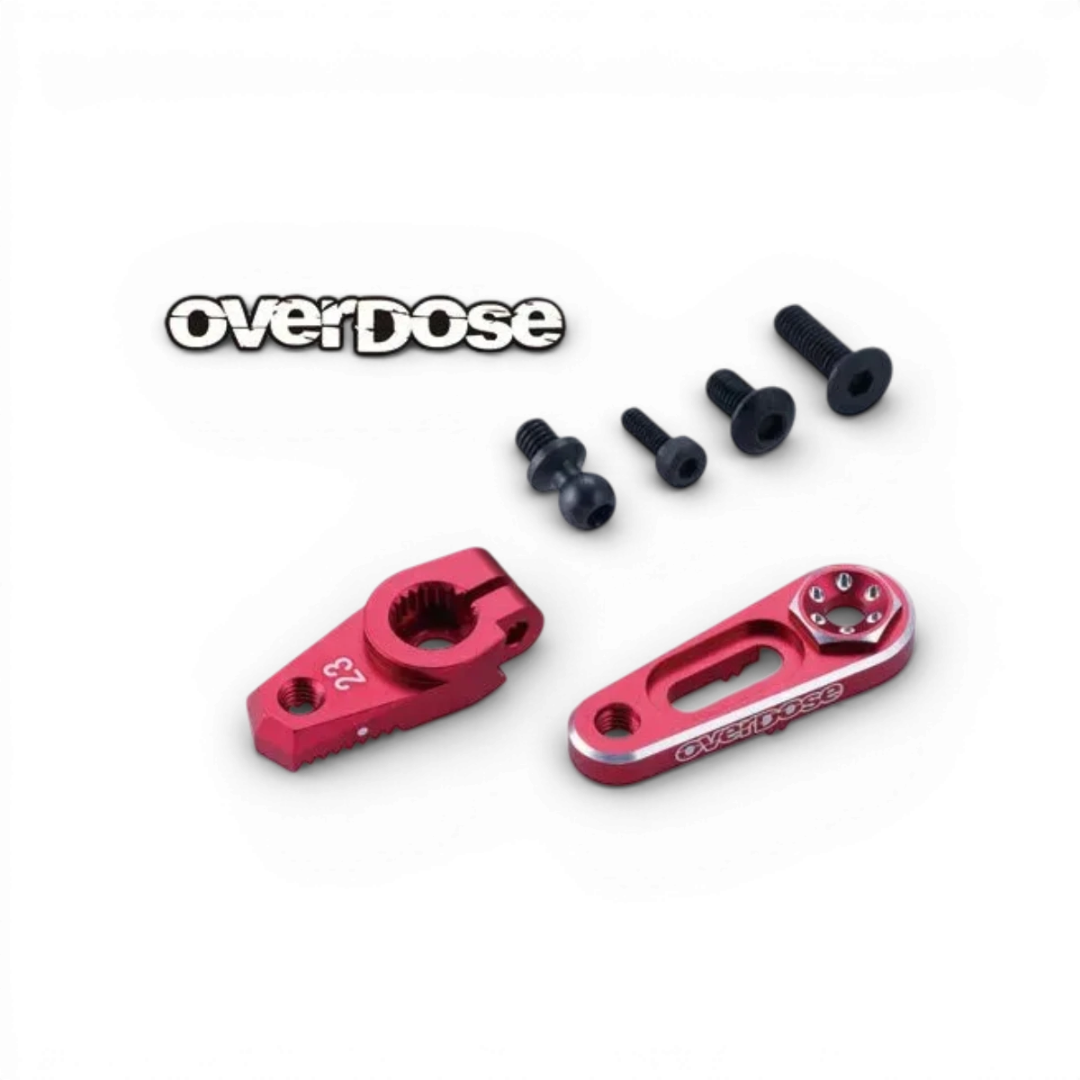 Palonnier servo réglable Type-2 Overdose pour pièces détachées de modèle RC, en métal robuste avec réglages précis.