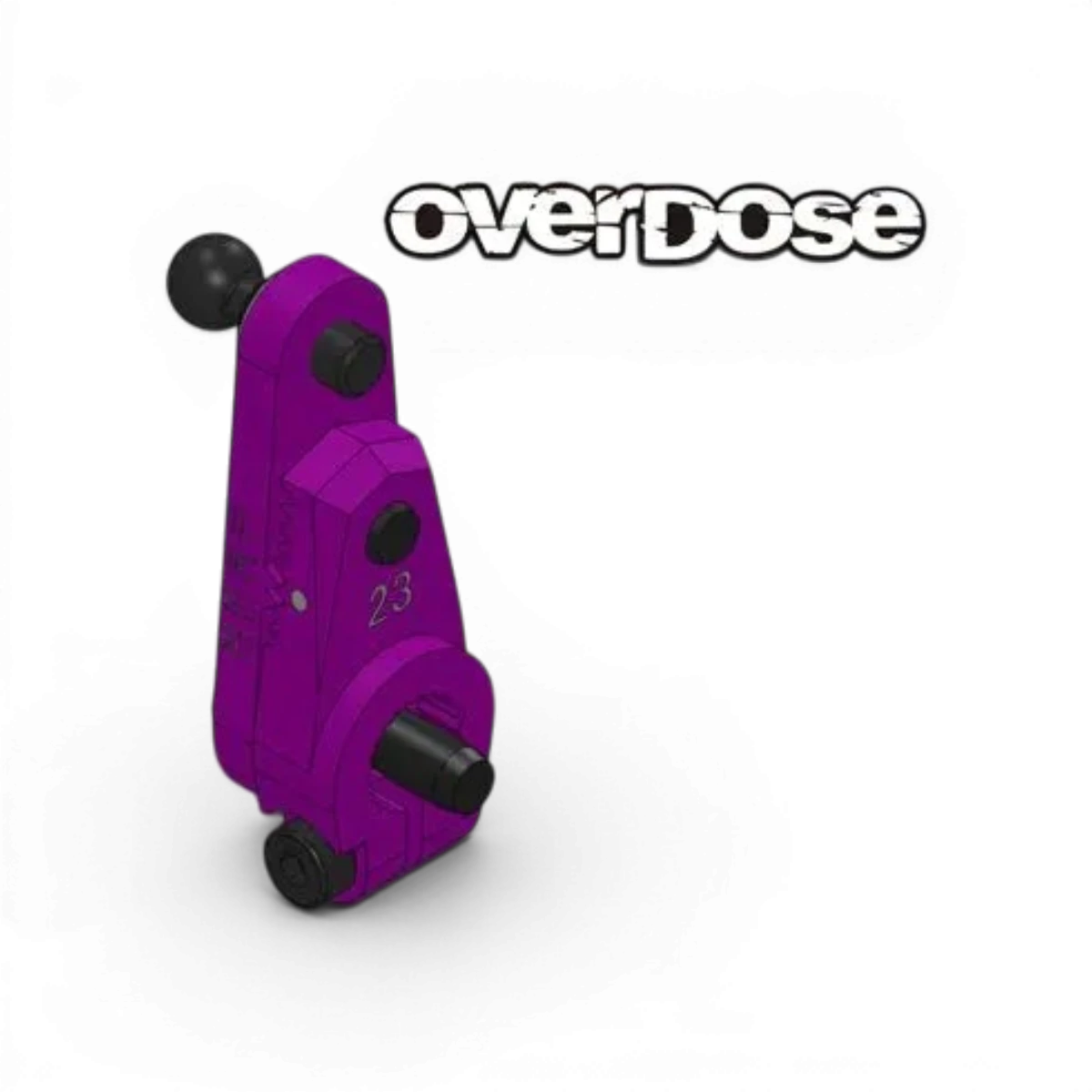 Palonnier servo réglable Type-2 Overdose pour pièces détachées, en métal, avec visserie visible, destiné à la modélisation RC.