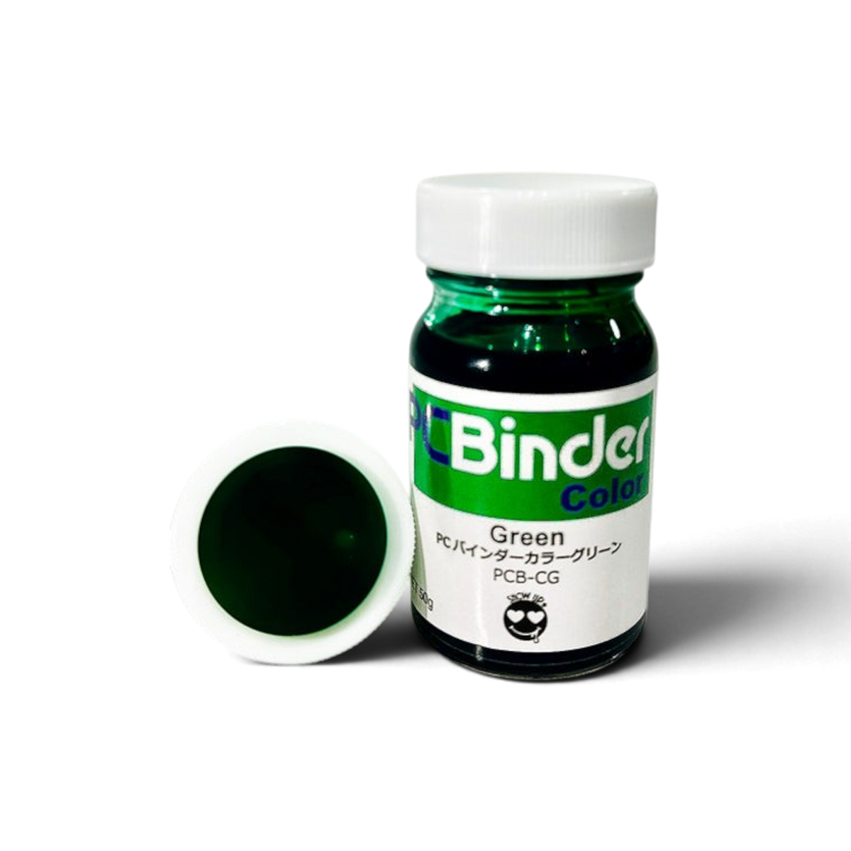 Classeur PCBinder peinture tout en un vert de Show UP, avec compartiments pour accessoires et rangement intégré.