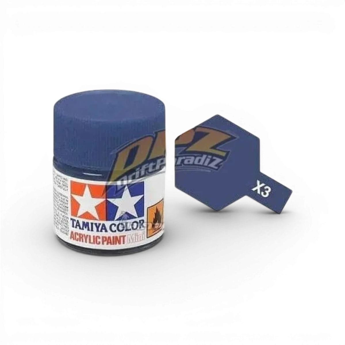 Peinture Tamiya Bleu Royal Brillant X3, pot de peinture acrylique de couleur bleu royal brillante, vue en gros plan