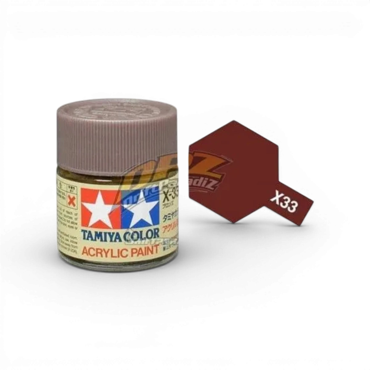 Peinture bronze brillante X33 de Tamiya, pot de peinture en aerosol pour modèles et accessoires de maquettisme.