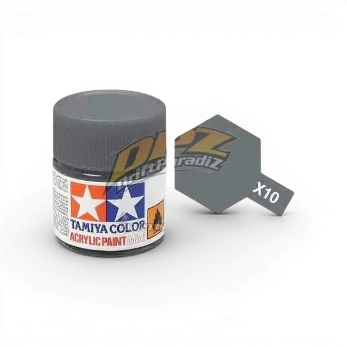 Peinture Tamiya Gun Metal Brillant X10, peinture en spray métallique brillante pour modélisme et carrosserie.
