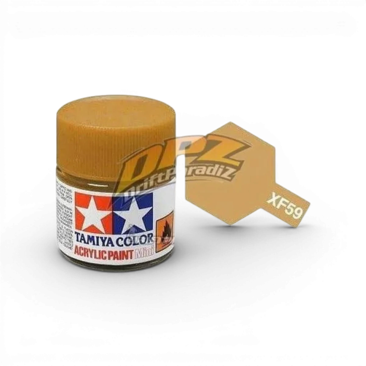 Peinture Tamiya Jaune Désert Mat XF59, tube de peinture acrylique pour modélisme et peinture de précision.