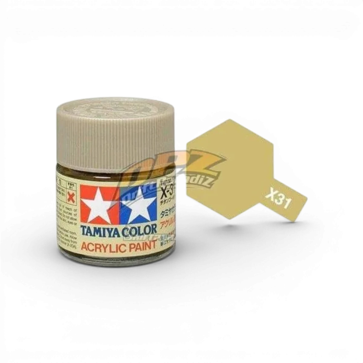 Peinture Or Titanium Brillant X31 de Tamiya, tube de peinture pour modèles et maquettes, finition brillante et métallique.