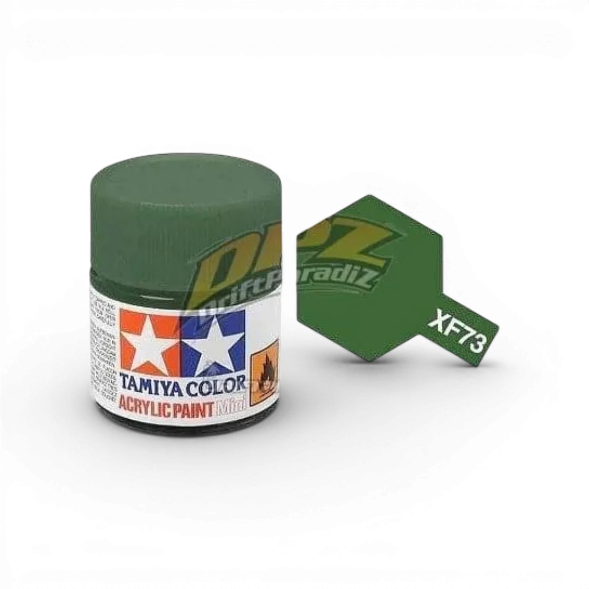 Peinture vert foncé JGSDF mat XF73 de Tamiya, tube de peinture pour modèles et maquettes.