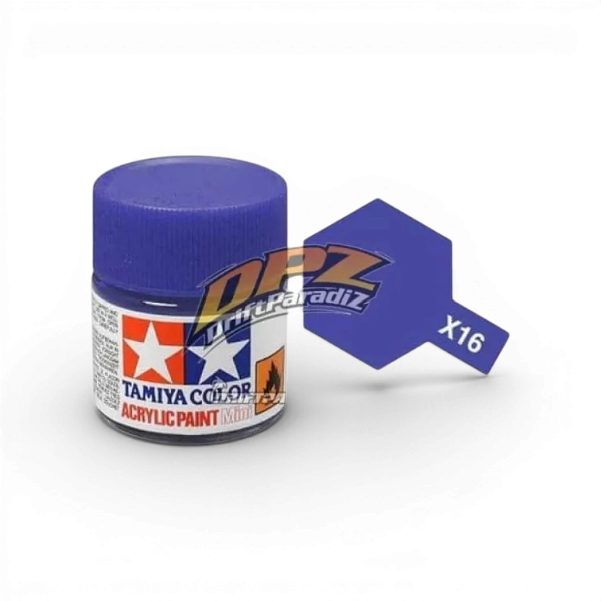 Peinture violette brillante Tamiya X16 pour modélisme, tube de peinture en spray avec finition brillante et coloris violet.