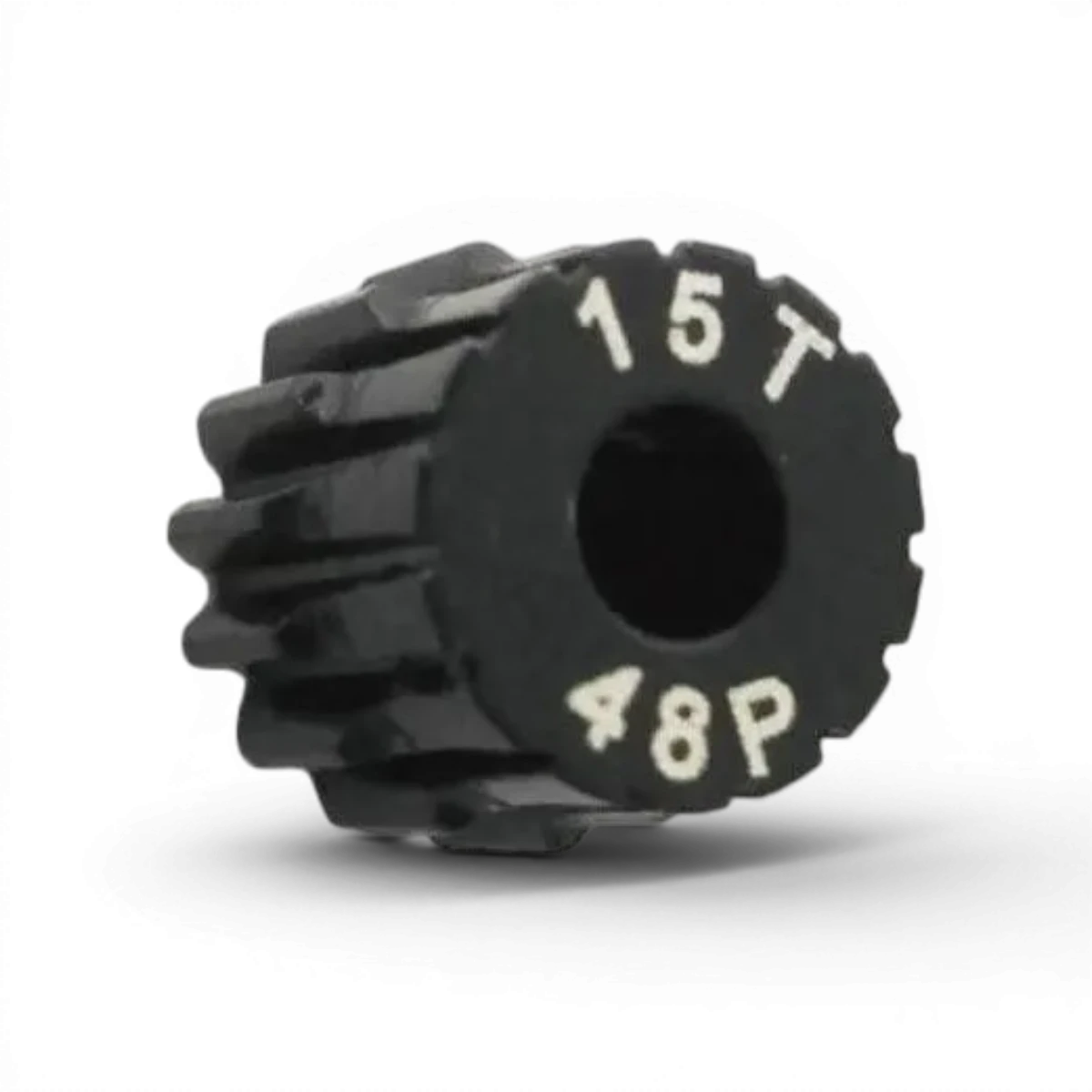 Pignon moteur en aluminium traité, 15 dents, 48dp, pour pièces détachées Integra, visible en détail.