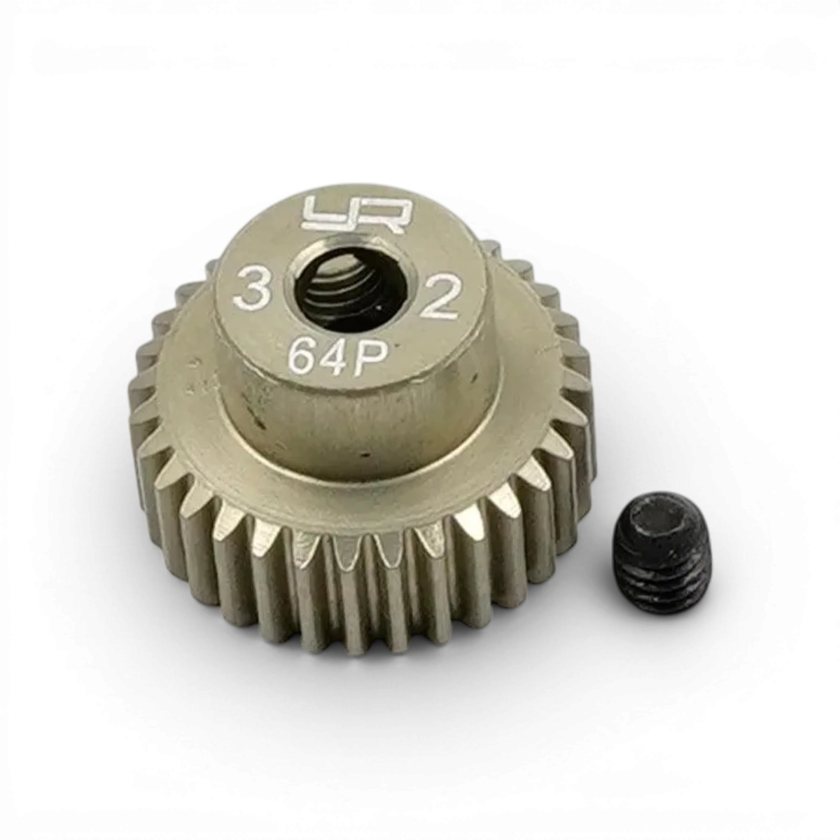Pignon universel Yeah Racing 1/10, 32 dents, 64dp pour voitures RC, compatible avec modèles 1/10 et drift.