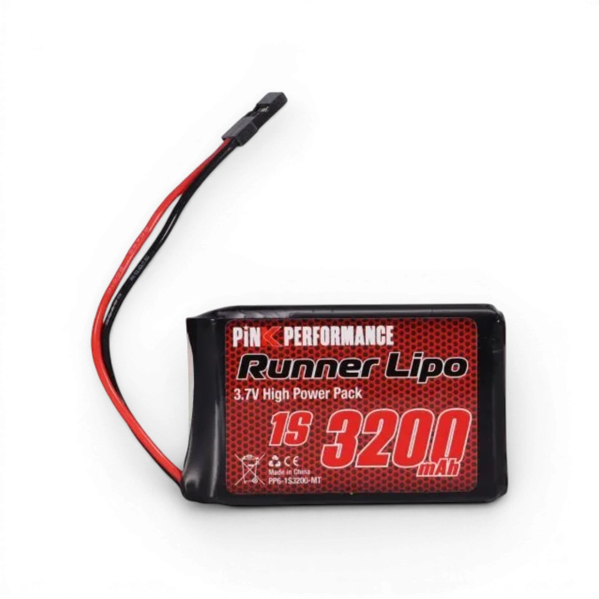 Batterie LiPo Pink Runner Tx 1S 3,7V 3200mAh pour télécommandes Sanwa MT44 et MT5, marque Pink Performance.
