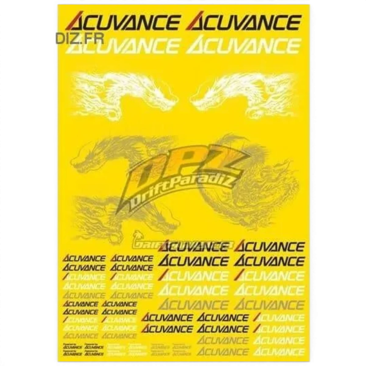 Planche autocolants flexible transparent MAT - ACUVANCE - DriftParadiZ