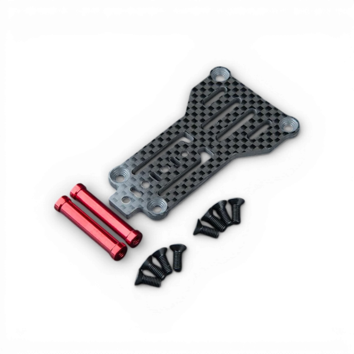 Plaque arrière en carbone allégé avec extensions en aluminium pour RMX 4, pièces détachées Max Speed Technology.