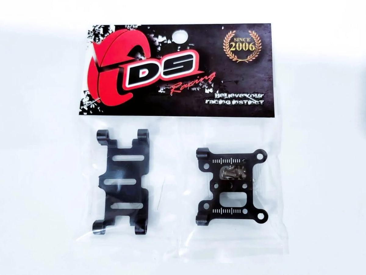Plaque de réglage de chasse RDX RCO pour voiture DS Racing, en métal noir, avec vis de fixation.