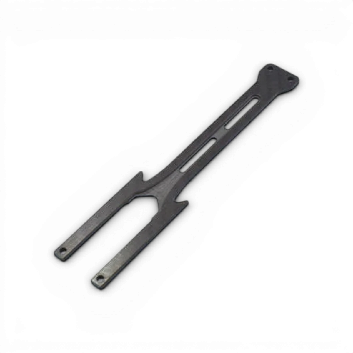 Platine supérieure en carbone pour Bell Crank Spec. pour MC-1, pièce détachée de la marque Team Reve D, vue de face.