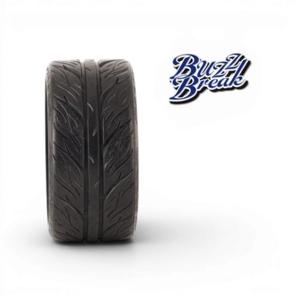 Pneus DRIFT STAR Rolling Dancer de 30mm BuzzBreak, roues pour voitures radiocommandées, vue en gros plan avec détails de la gomme