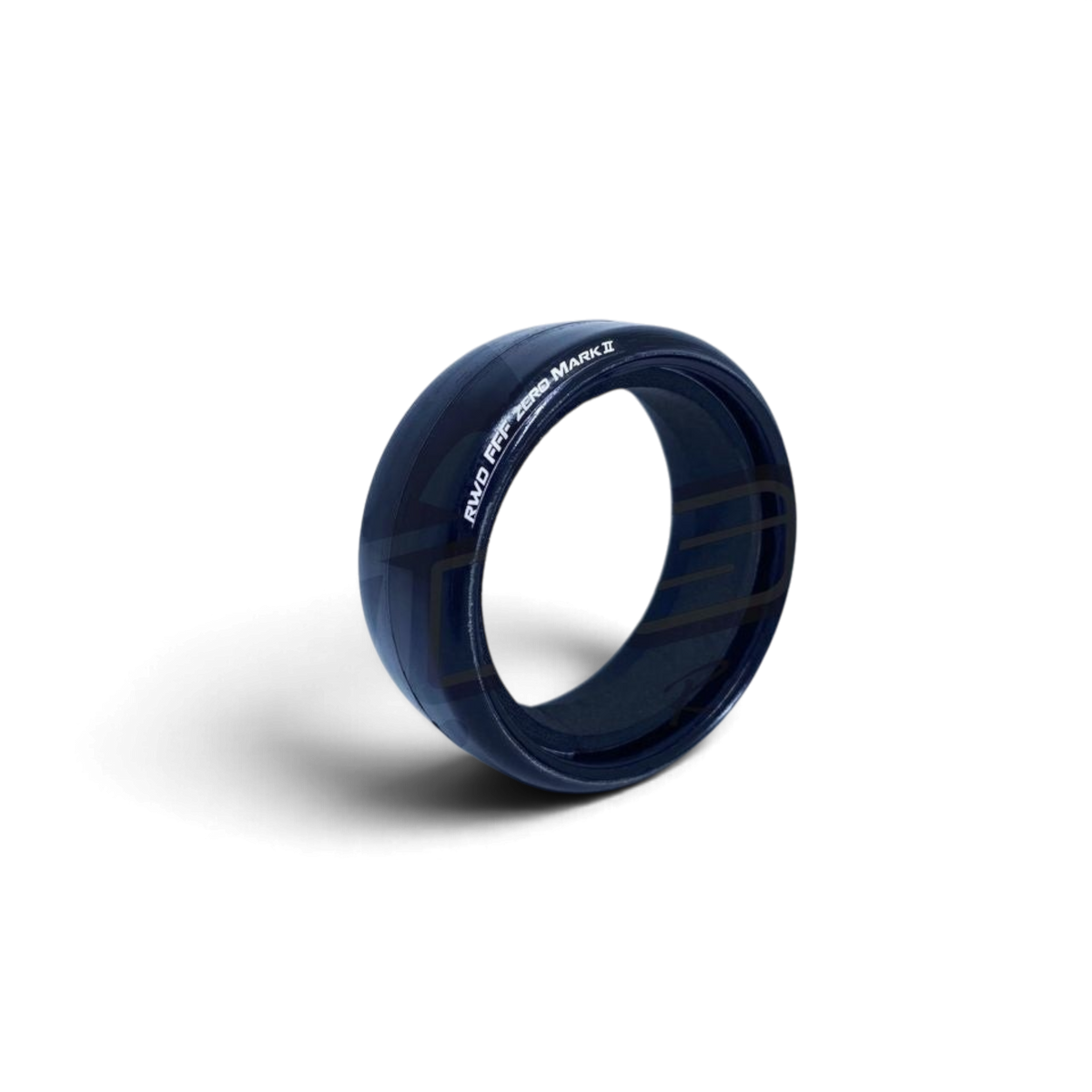 Roues DS Racing Pneus FFF Zero Mark 2, pneus de course avec bande de roulement noire et flancs lisses, vue de face
