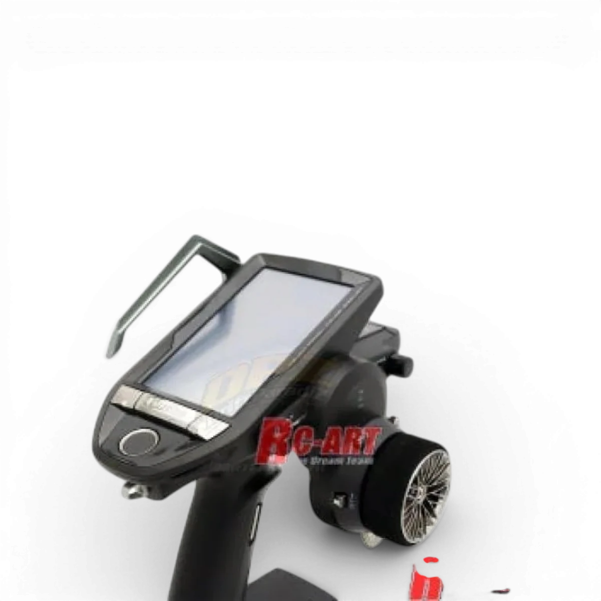 Poignée en aluminium grise de 7 px pour customisation, conçue par RC Art, visible en détail dans l'image.