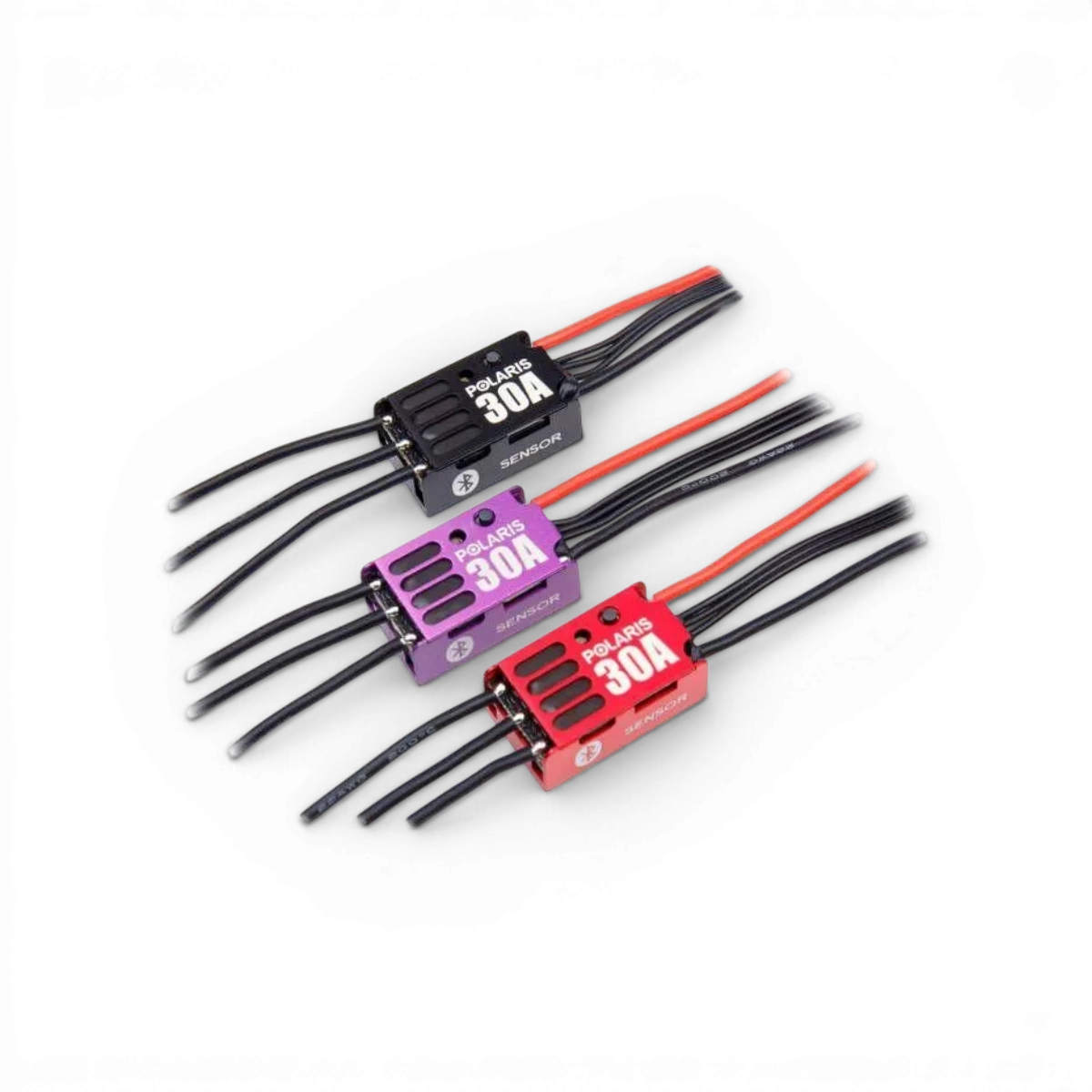 ESC sensored Polaris DR-30A de la marque OMG pour électronique de drone, avec connecteurs et composants visibles.