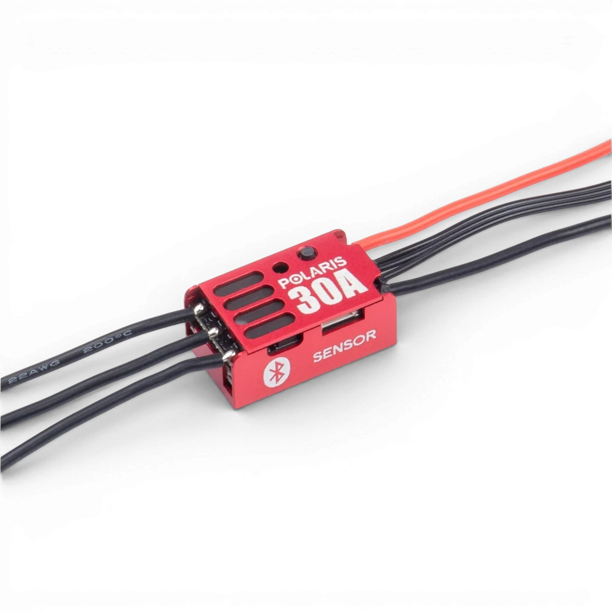 ESC Polaris DR-30A sensore pour véhicule électronique de marque omg, vue de face avec connecteurs visibles.