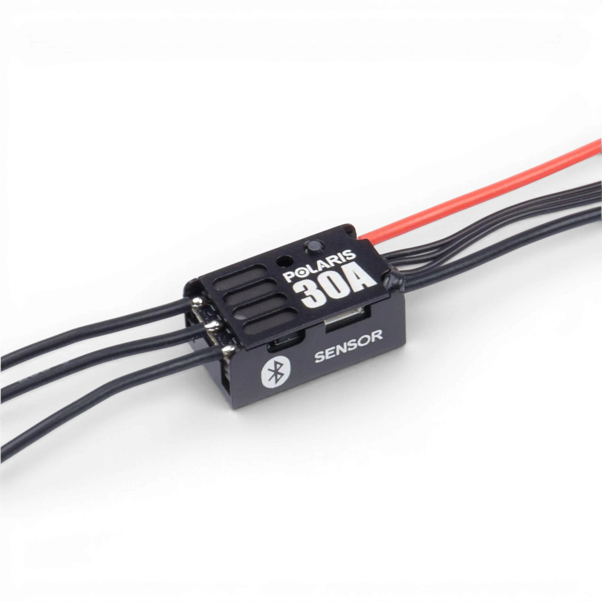 ESC sensored Polaris DR-30A de la marque omg, électronique pour véhicules RC avec connecteurs et composants visibles.