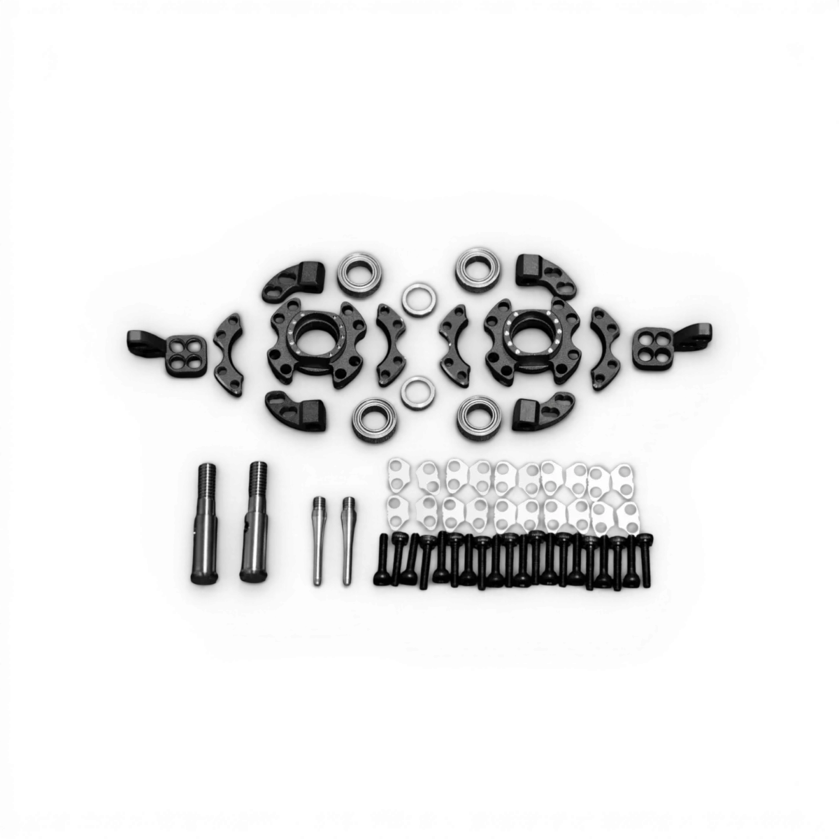 Porte-fusées avant en aluminium de RhinoRacing, pièce auto pour voitures de course, montage robuste et léger.