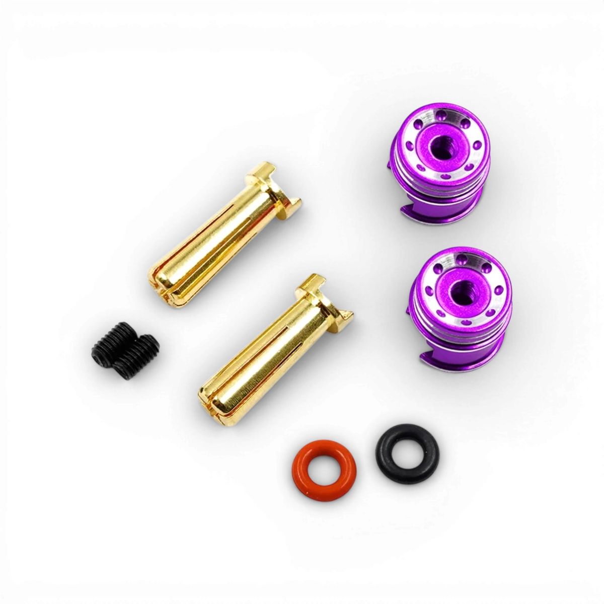 Prises batterie 5mm + dissipateurs Violet - Yeah racing - DriftParadiZ