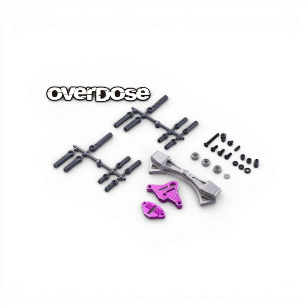 Pièce détachée Overdose, rack de direction glissière en aluminium Type-3, violet, pour vélo ou moto.