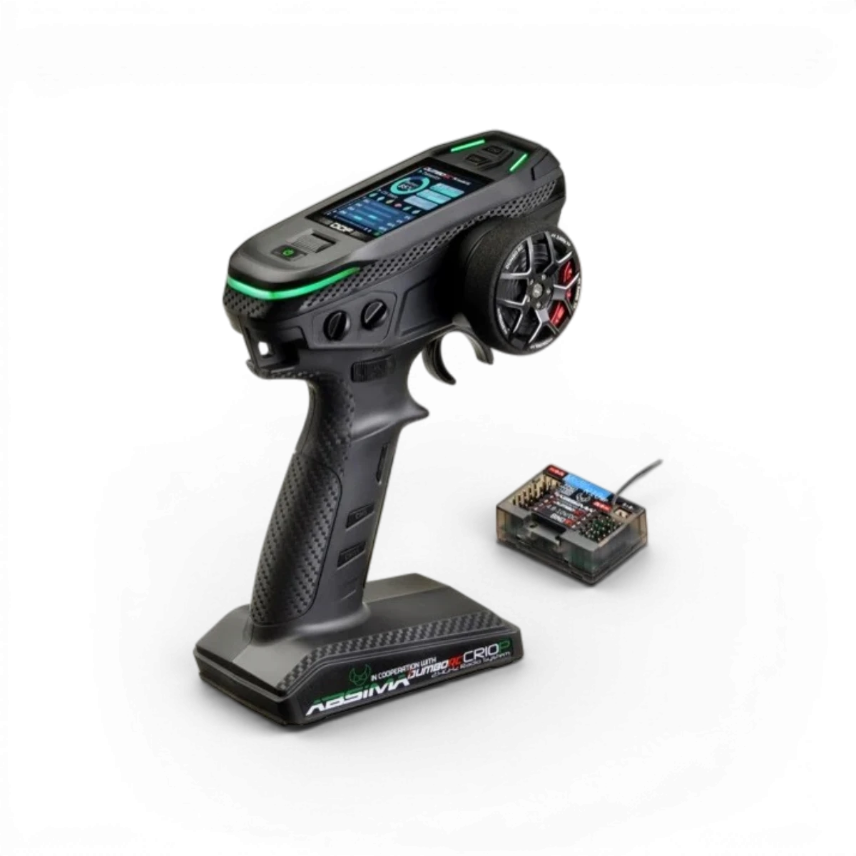 Radio 10 voies Absima CR10P 2.4GHz avec récepteur, console électronique pour contrôles précis.