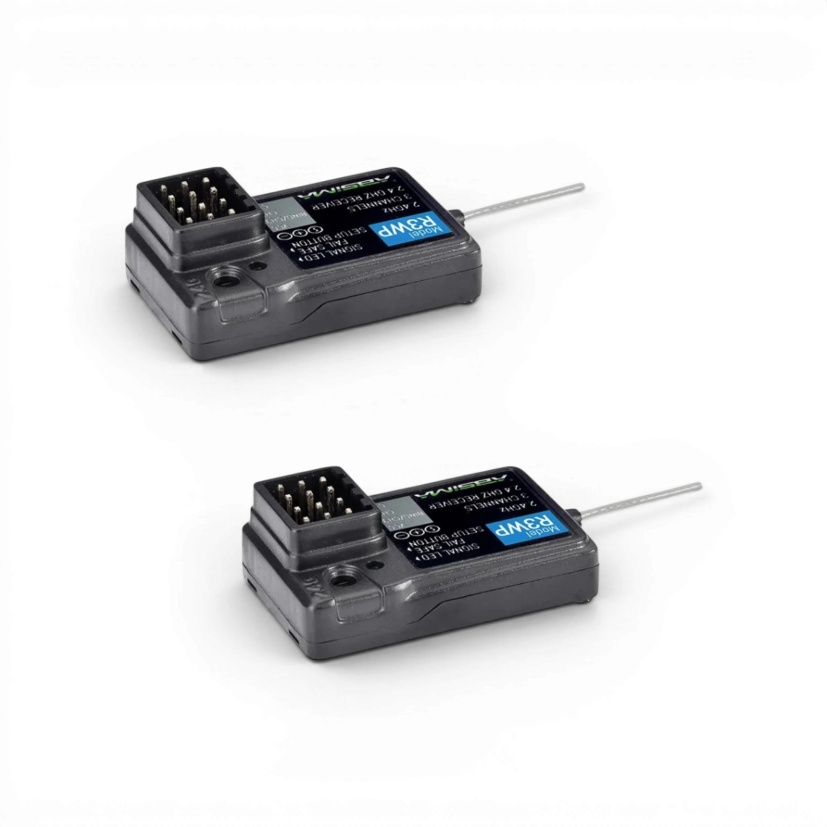 Radio CR3P Abisma avec deux récepteurs R3WP pour électronique de modélisme radio.