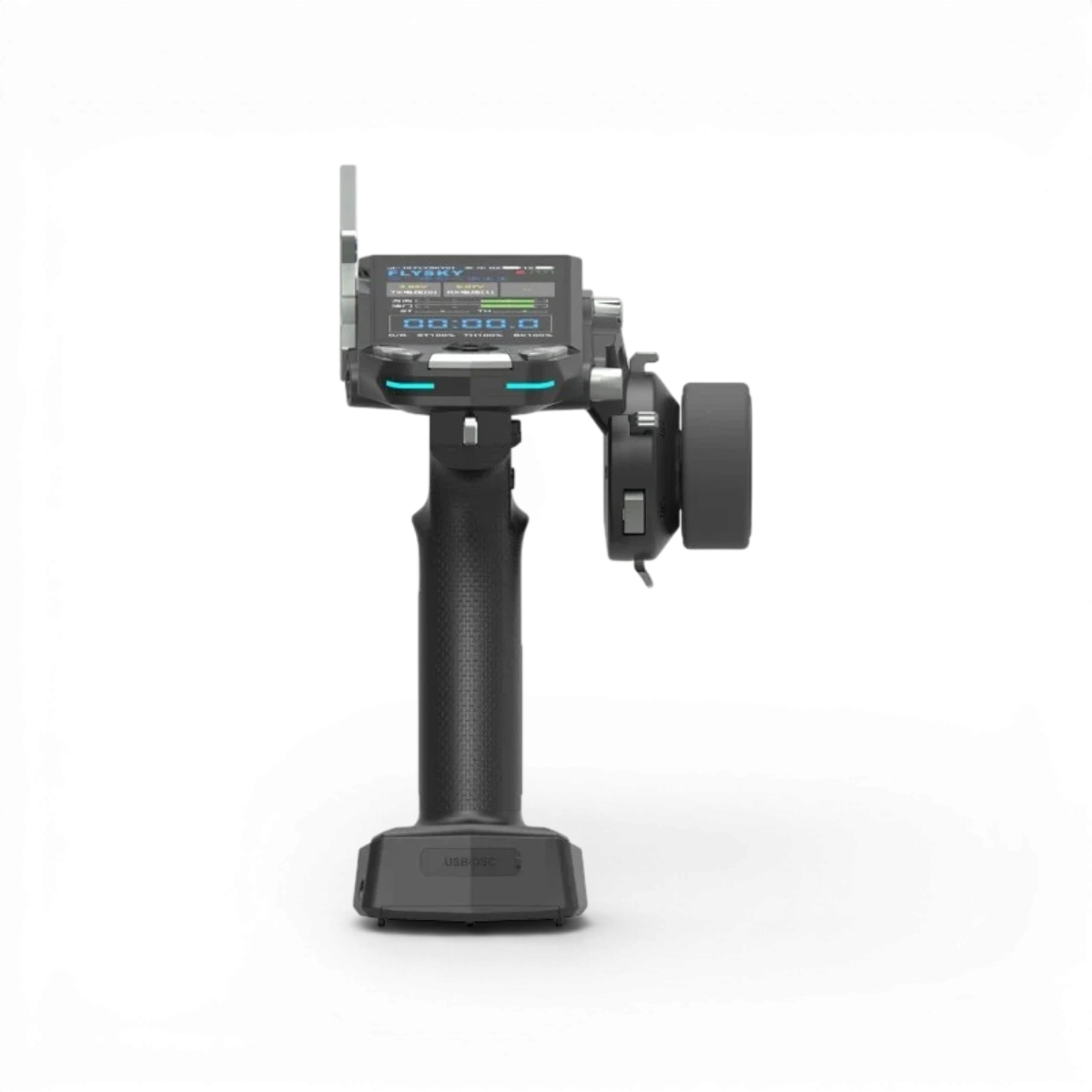 Radio Flysky FS-G11P Exclusive Absima, télécommande électronique pour modèles RC, avec boutons et écran d'affichage.