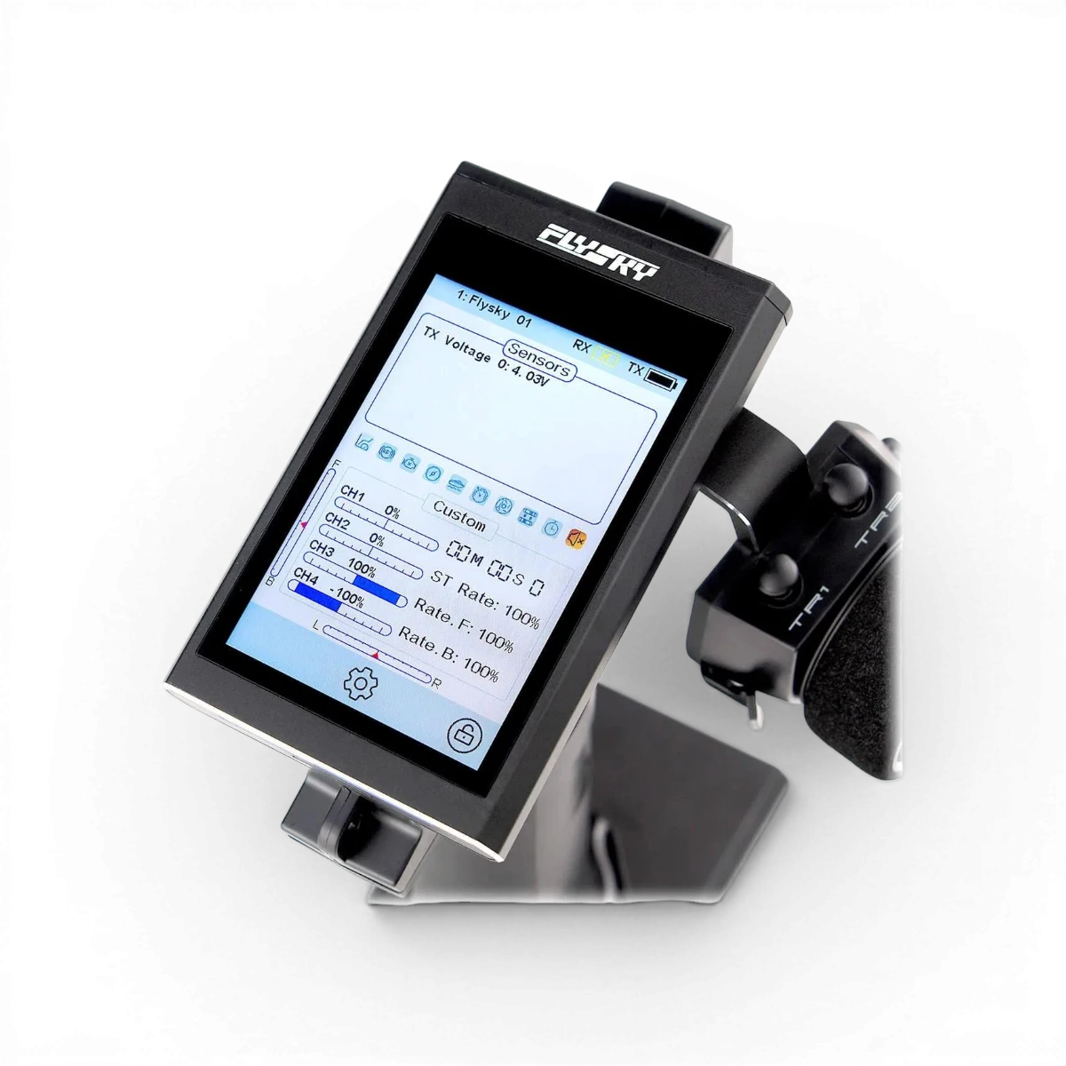 Radio Flysky Noble NB4+ avec récepteur FS002P, télécommande électronique pour modélisme radio.