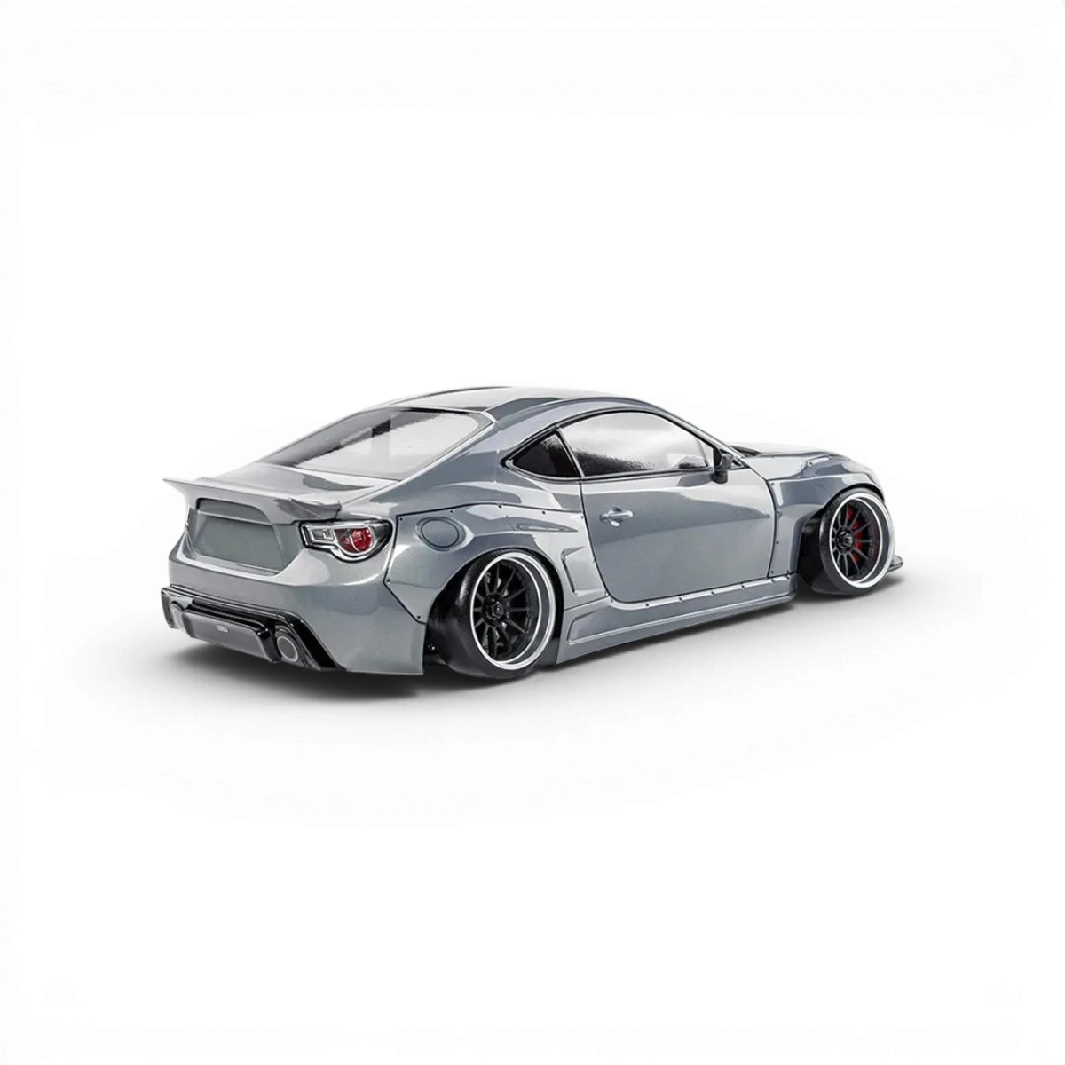 Voiture RC drift brushed Max Speed Technology RMX 2.5 RTR Toyota GT86 grise, vue de côté avec détails du design.