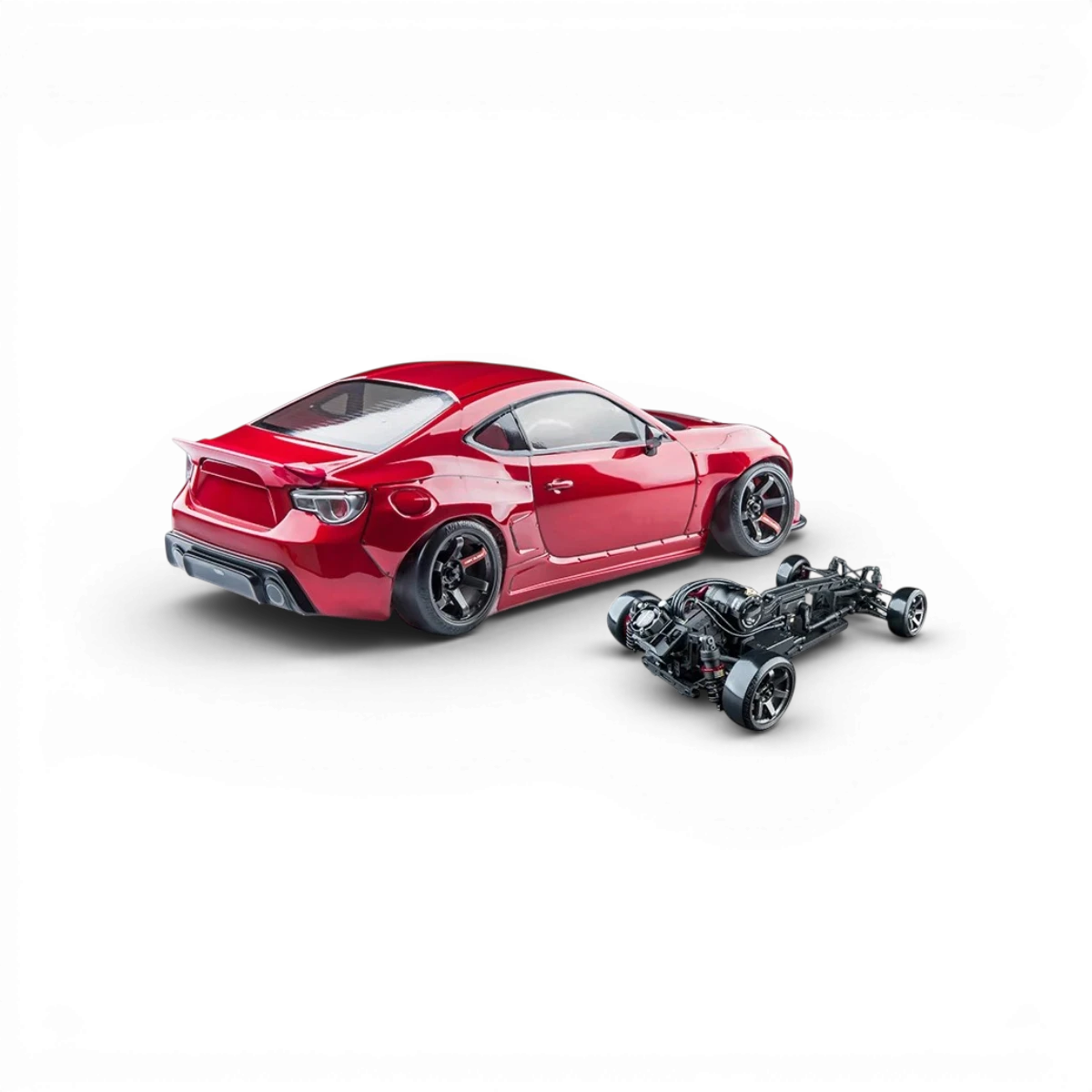 Voiture RC Drift Max Speed Technology RMX 4 RTR 86RB brushless sensored prête à rouler, vue de côté avec pneus et carrosserie.