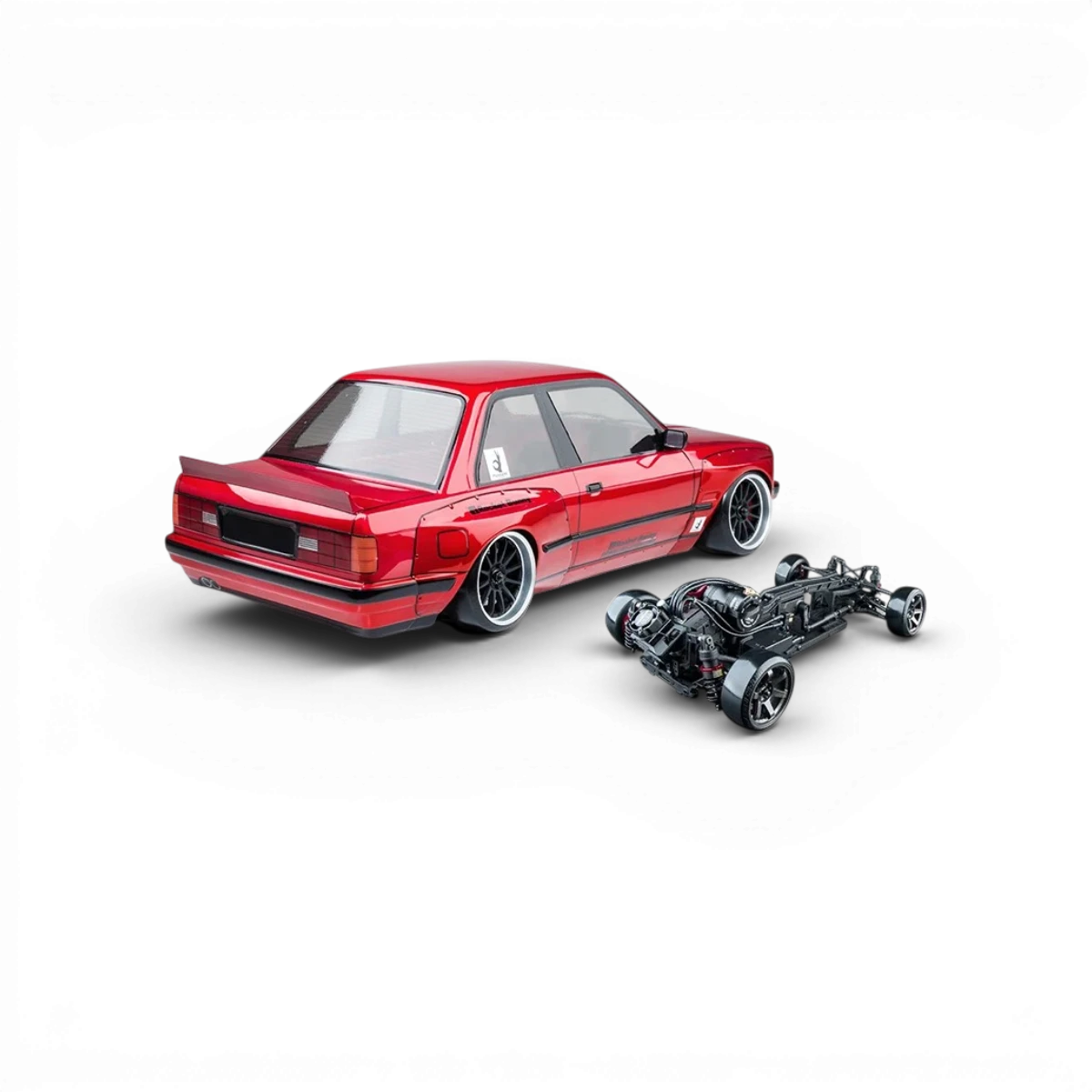 Voiture RC Drift Max Speed Technology RMX 4 RTR E30RB, à motorisation brushless sensored, prête à rouler, vue de côté.