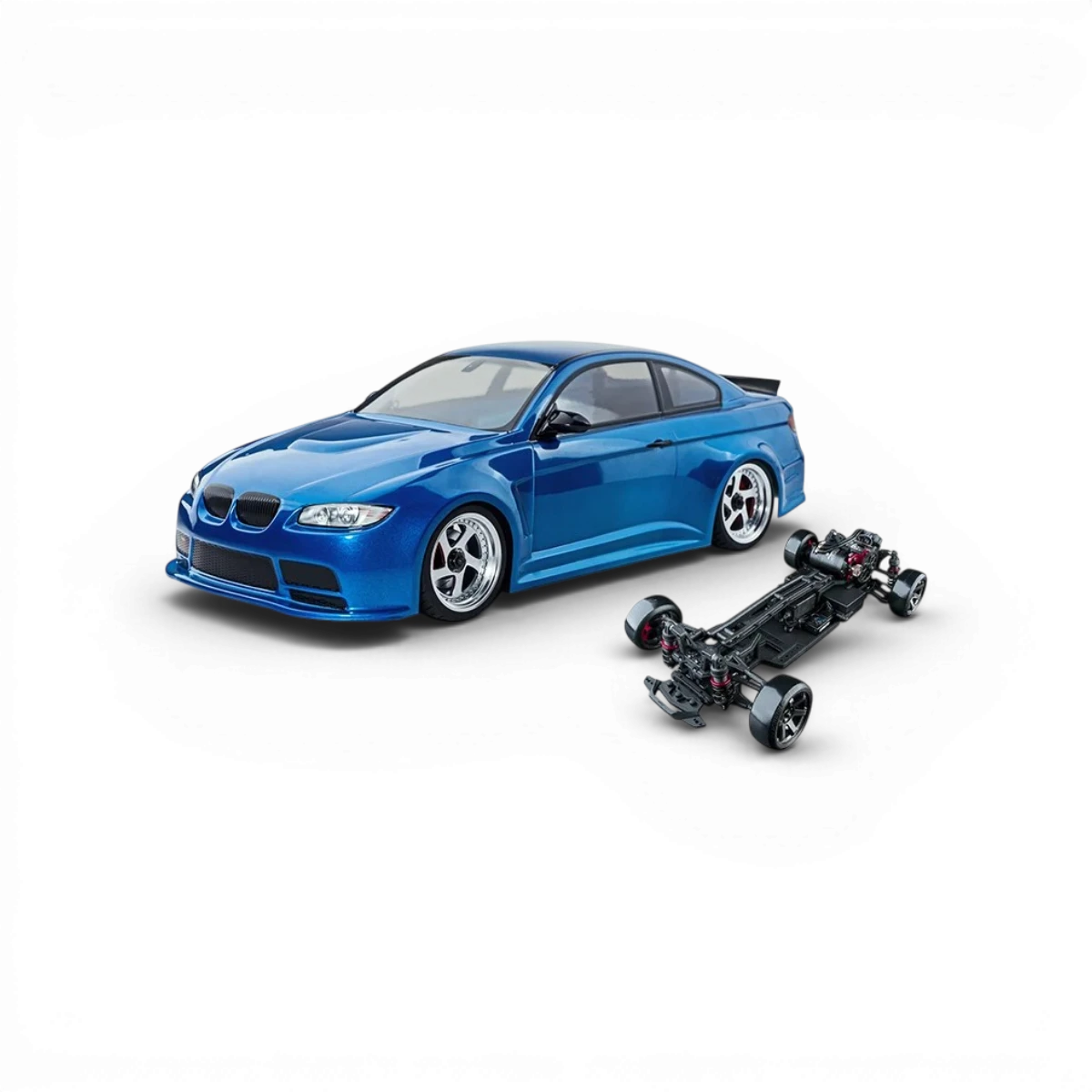 Voiture RC Drift Max Speed Technology RMX 4 RTR e92 électrique sans balais, sensored, prête à rouler, vue de côté sur fond blanc.