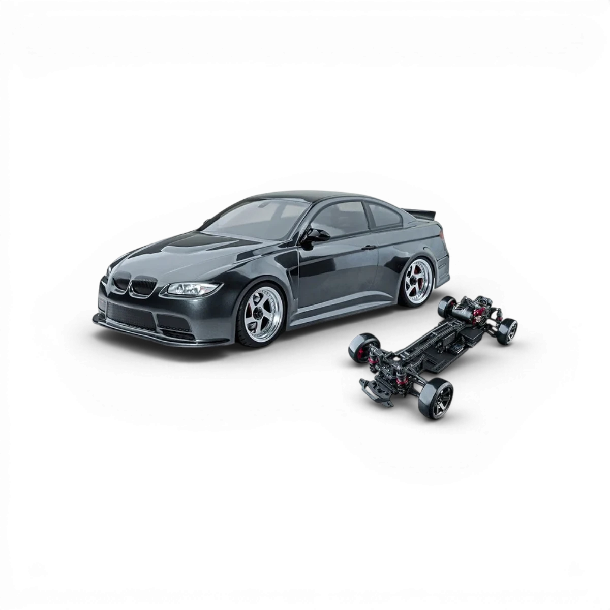 Voiture RC Drift Max Speed Technology RMX 4 RTR e92, brushless sensored, prête à rouler, vue de côté avec pneus en caoutchouc.