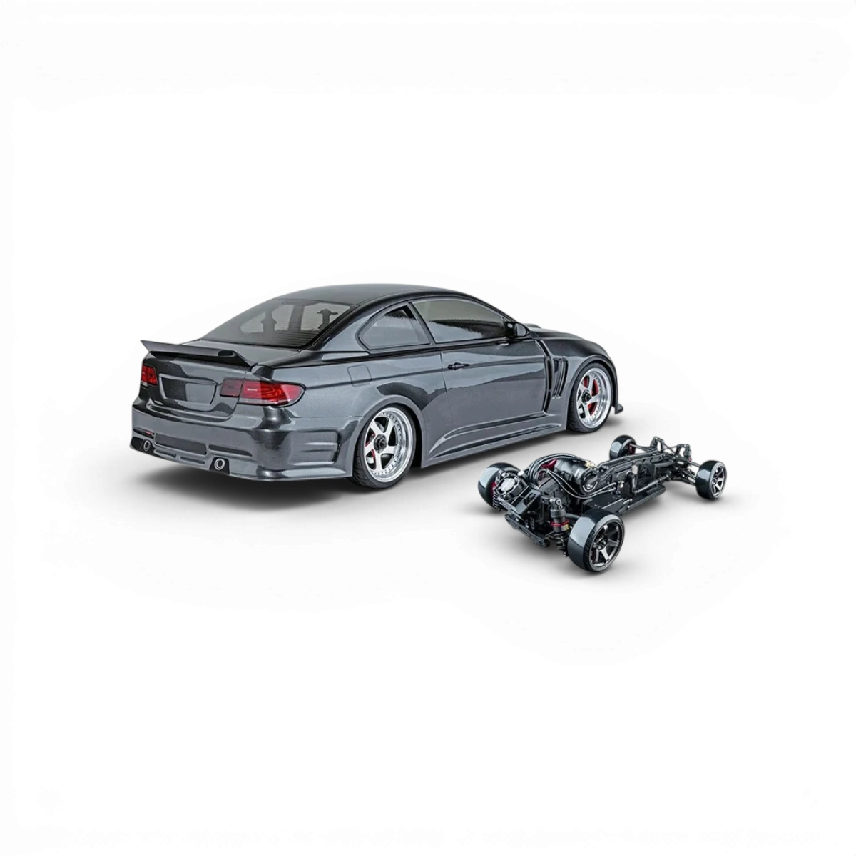 Voiture RC Drift RMX 4 RTR e92 Max Speed Technology, brushless sensored prête à rouler, vue de l'avant avec roues et détails.