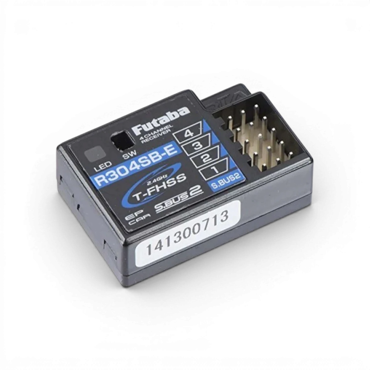 Récepteur Futaba R304SB-E 2.4GHz T-FHSS pour radio commandée, électronique, compact et compatible avec systèmes T-FHSS.