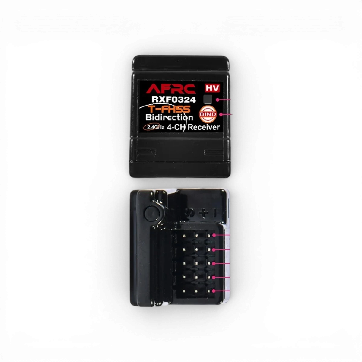 Récepteur RFX0324 AFRC pour Futaba T-FHSS 4 voies, électronique de contrôle radio avec antenne intégrée.