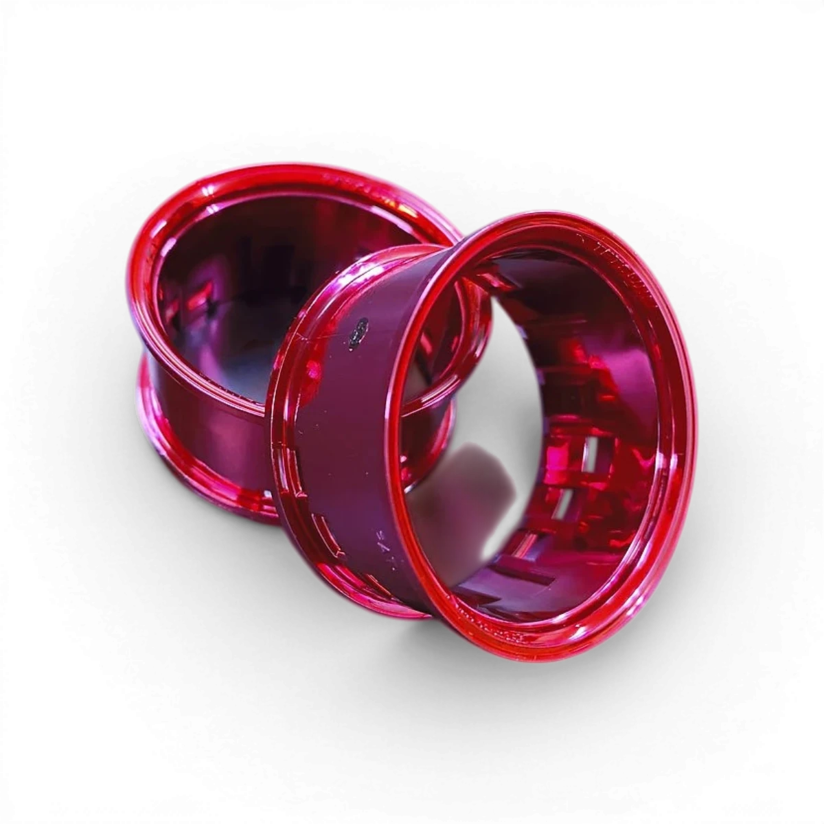 Jantes Tetsujin RIM type 01 rouge chrome avec finition brillante, montrant le design élégant et le fini chromé rouge.