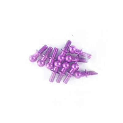 Rotules aluminium 4.8 x 6mm Violettes (10pcs) - 3Racing