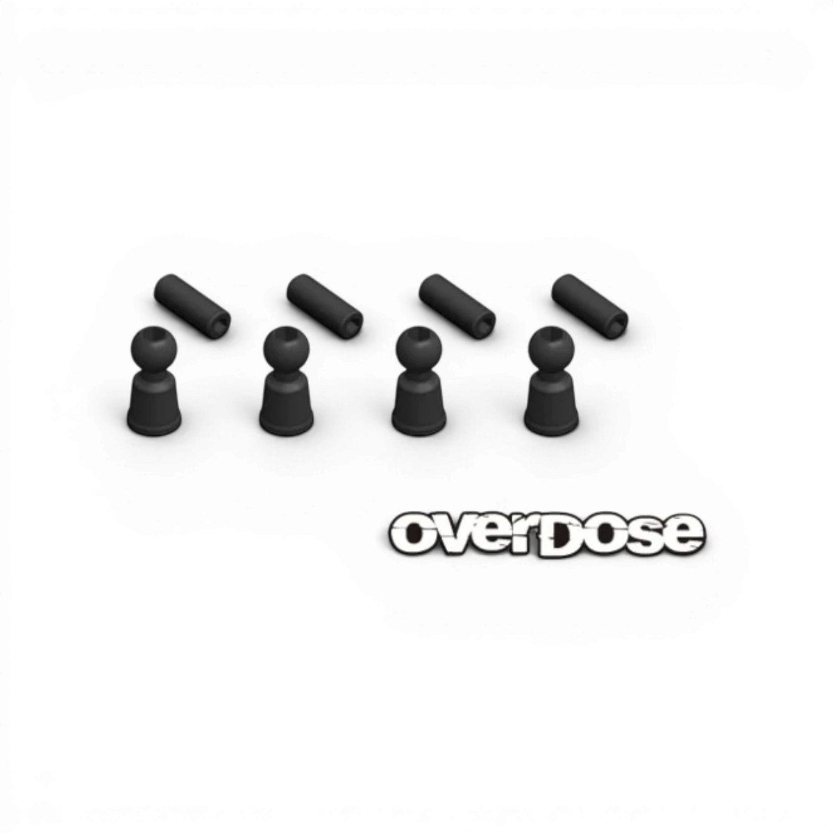 Rotules ball stud réglable Overdose avec vis de serrage, diamètre 4,3 mm, pièce détachée pour modélisme et RC