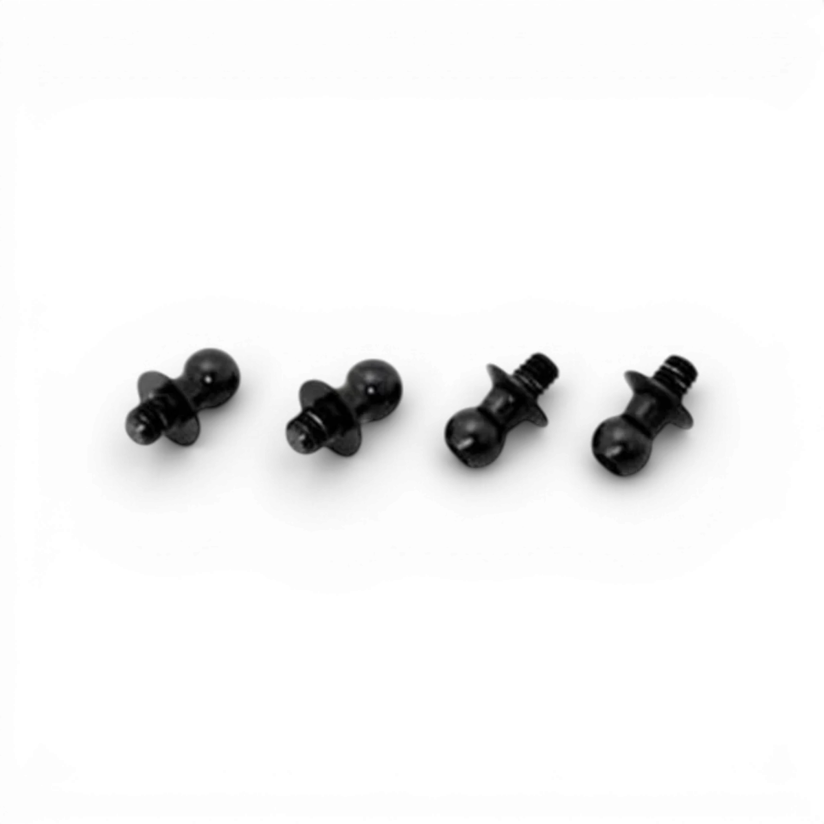 Rotules Duralium noires de 4,3 mm pour pièces détachées, modèle World Pro, avec filetage M3 et longueur 4 mm.