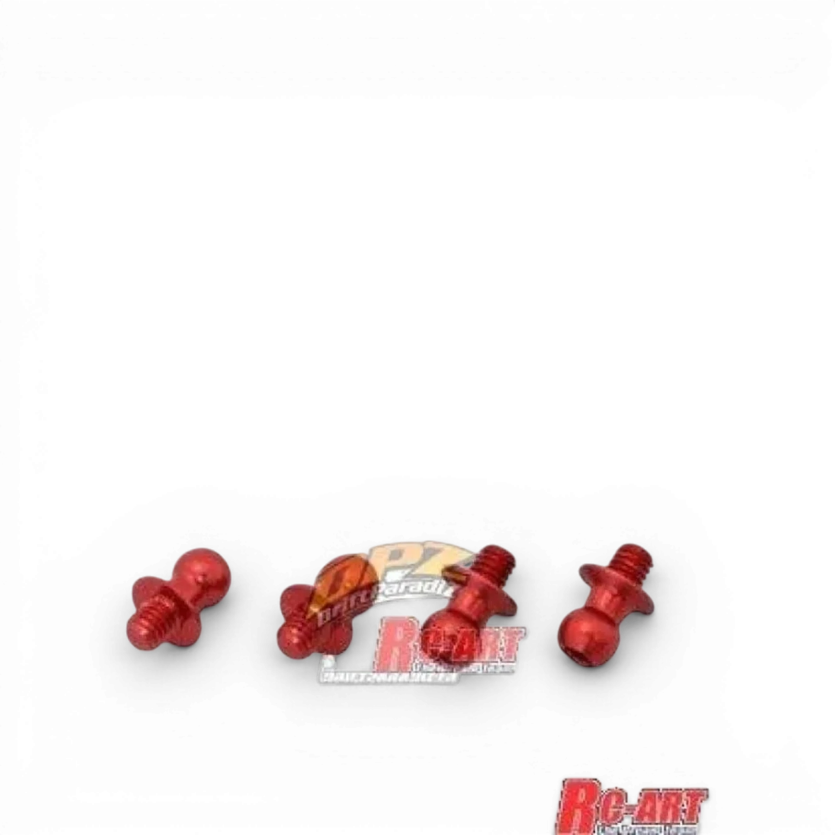 Rotules Duralium rouges 4,3mm pour pièces détachées, modèle L4mm x M3, marque World Pro, image de composants mécaniques.