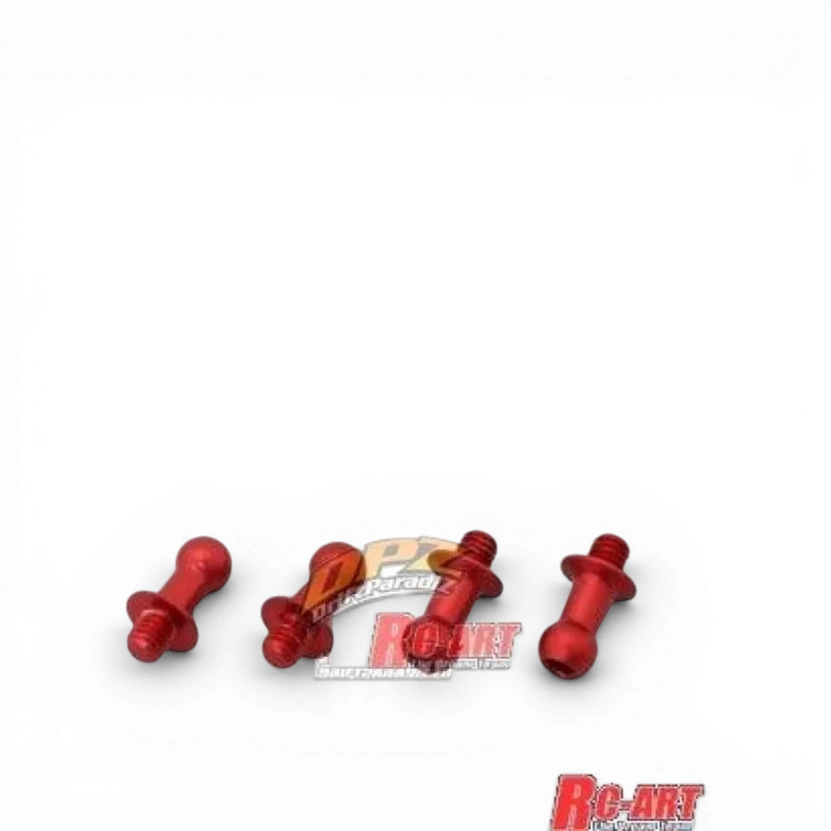 Rotules Duralium rouges de 4,3 mm pour pièces détachées, marque World Pro, avec dimensions L6 mm x M3.