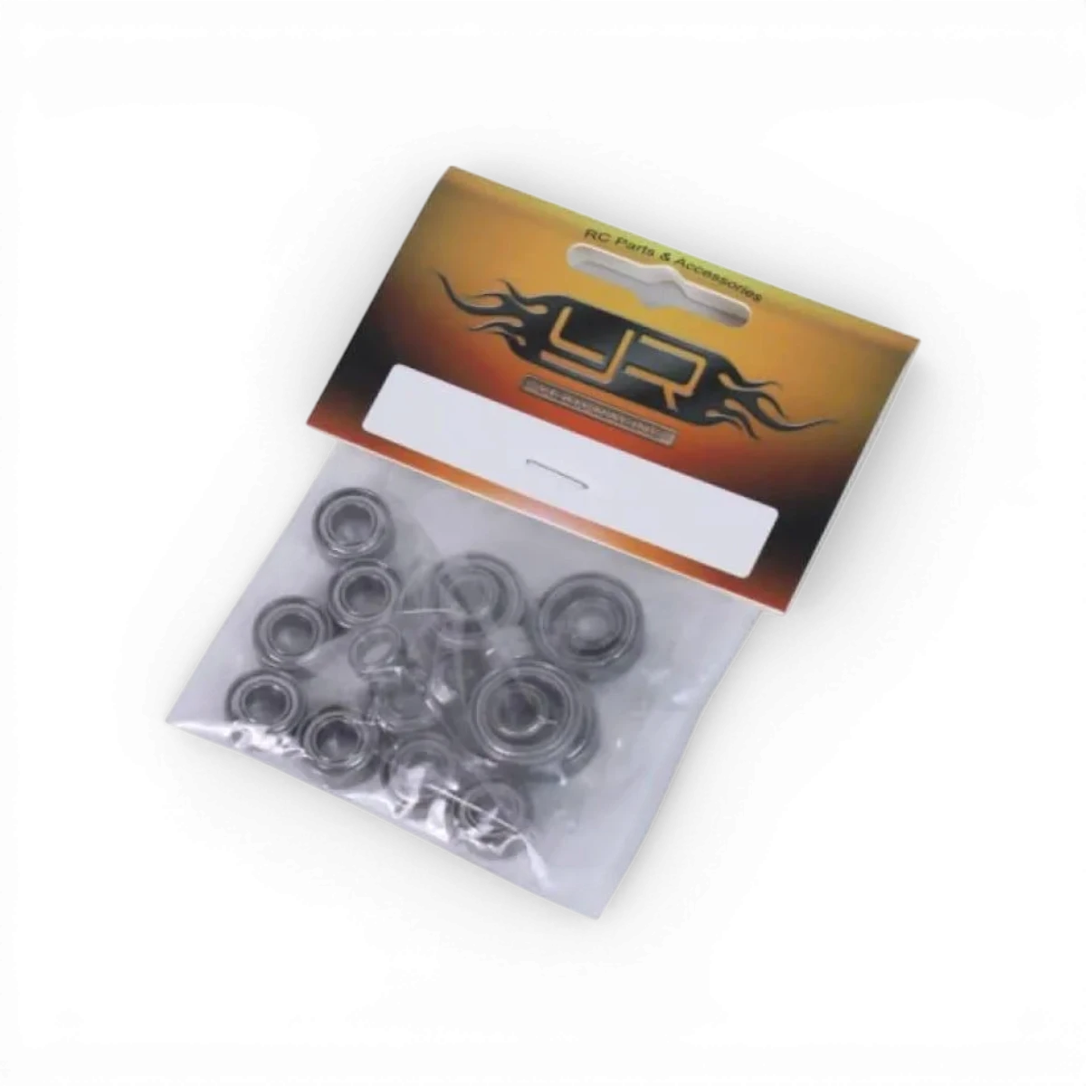 Ensemble de 10 roulements céramique 10x15x4 mm de la marque Yeah Racing, pour modélisme et drift, visibles en vue rapprochée.